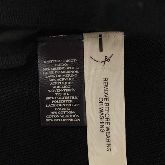 Ann Taylor Black Lace Blouse Size Petite Medium - Picture 7 of 7